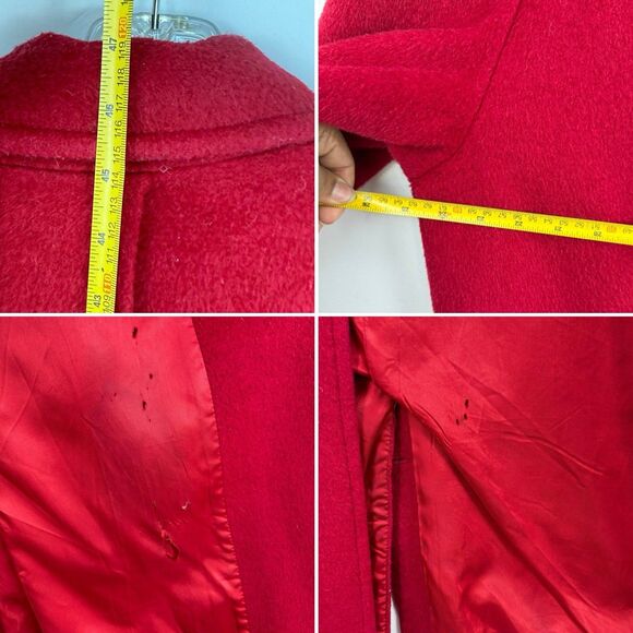 Harvé Benard Vintage Style Red Wool Coat Double Breasted Women’s XL USA - Picture 7 of 16